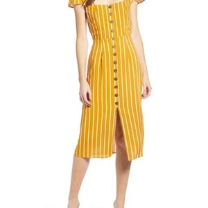 Orange/white striped dress